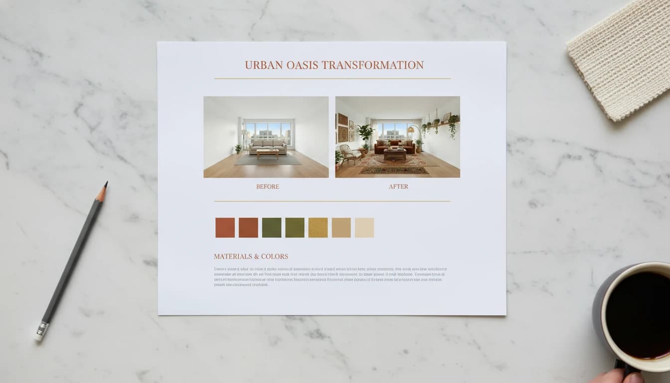 Polished design presentation document exported from NyloSpaces